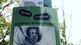 Jimi Hendrix Heritage Sign In East Vancouver