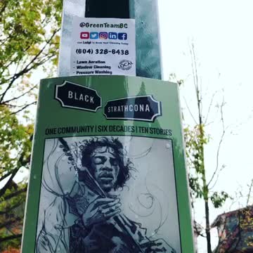 Jimi Hendrix Heritage Sign In East Vancouver