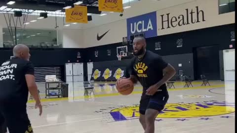 Lebron James and Phil Handy in the lakers facility