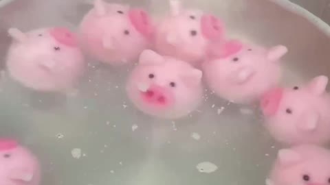 cute pig glutinous rice balls
