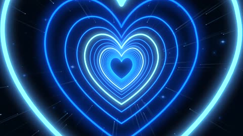 552. Heart Tunnel💙Blue Heart Background Video Heart Wallpaper Video