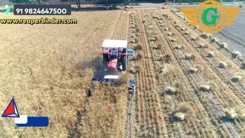 Tractor front mounted reaper binder