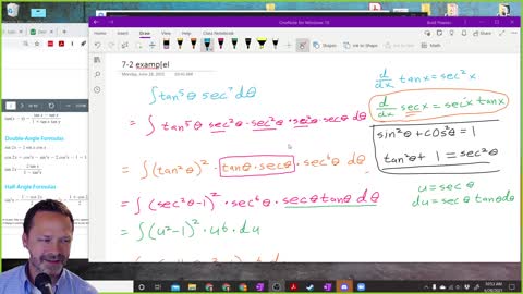 Calculus 2 - Section 7-2 quick solution for odd powers of Tangent secant problem