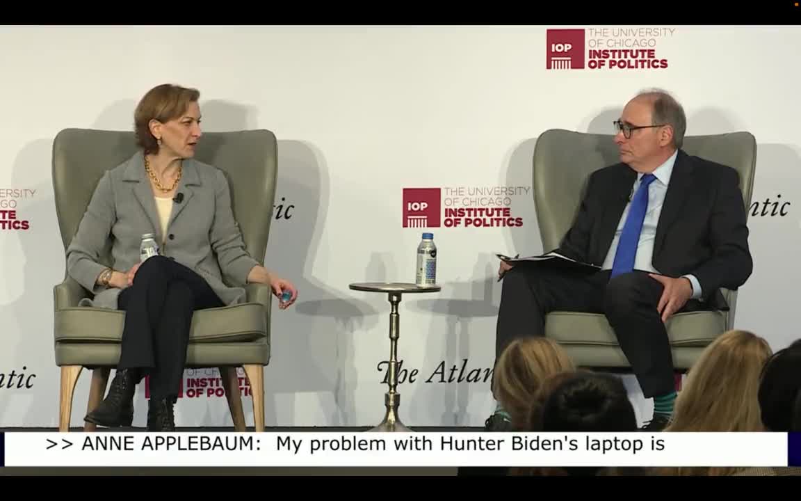 The Atlantic's Anne Applebaum thinks the Hunter Biden laptop scandal is "totally irrelevant."