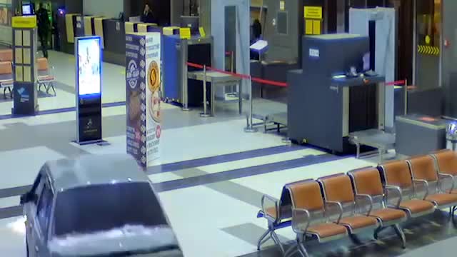 Russian man drives car into airport