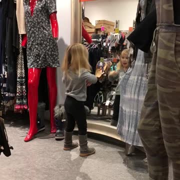 3-year-old hilariously caught dancing in front of mirror