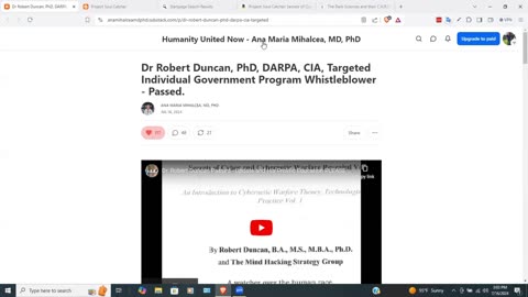 Dr. Robert Duncan, DARPA/CIA Targeted Individual Program Whistleblower is Dead