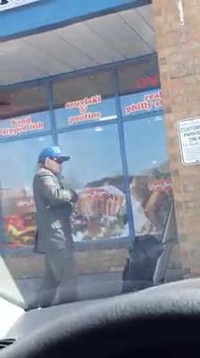 Random dude dancing n vaping on the sidewalk