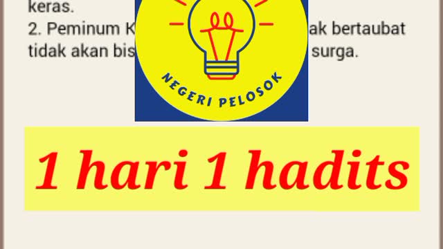 Hadits tentang meminum khamr | 1 hari 1 hadits