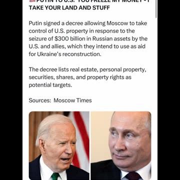 PUTIN TO U.S: YOU FREEZE MY MONEY - I TAKE YOUR LAND AND STUFF