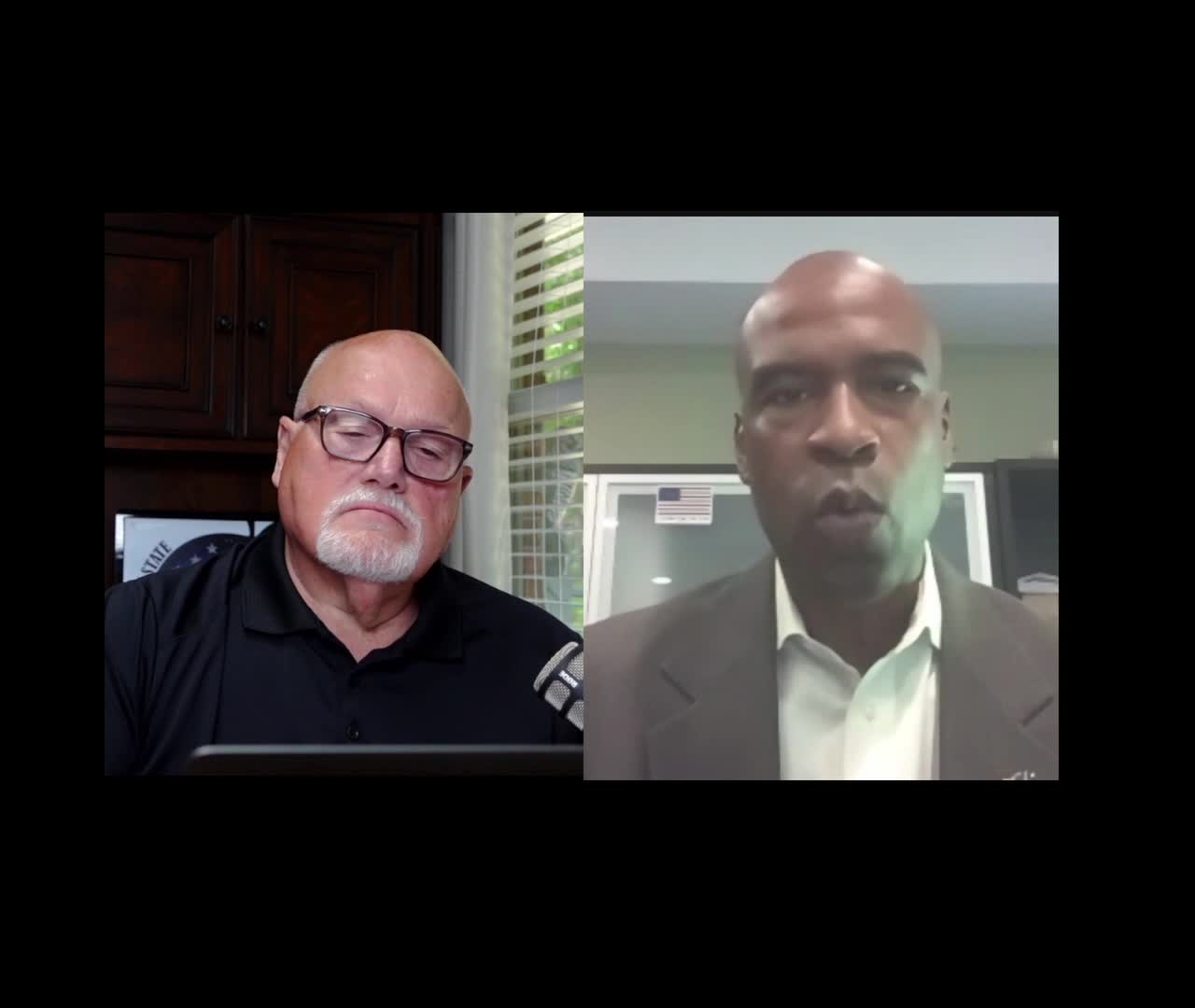 Kelvin King Republican Candidate for U.S. Senate Georgia talks with Peach State Patriots