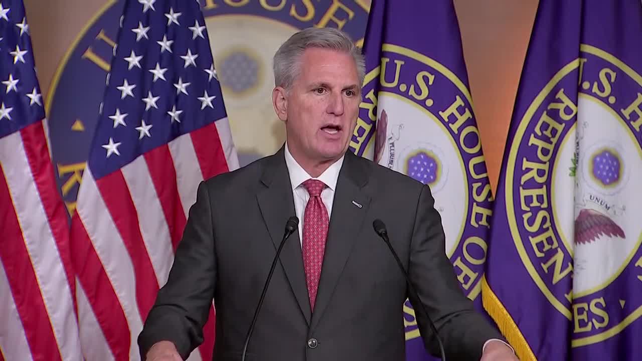 Rep. Kevin McCarthy highlights Joe Biden's failures during press conference