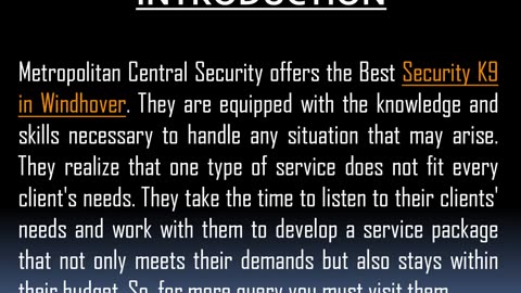 Want to get the Best Security Services in Windhover