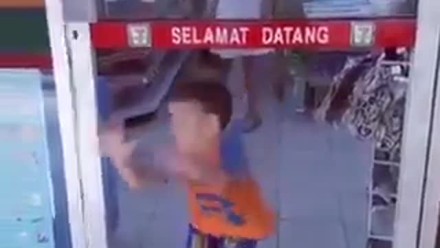 A boy fell