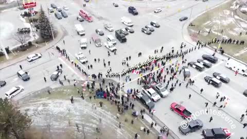 🇨🇦Ambassador Bridge 🇨🇦😡Police Blockade (DRONE FOOTAGE) [EMBARRASSING]