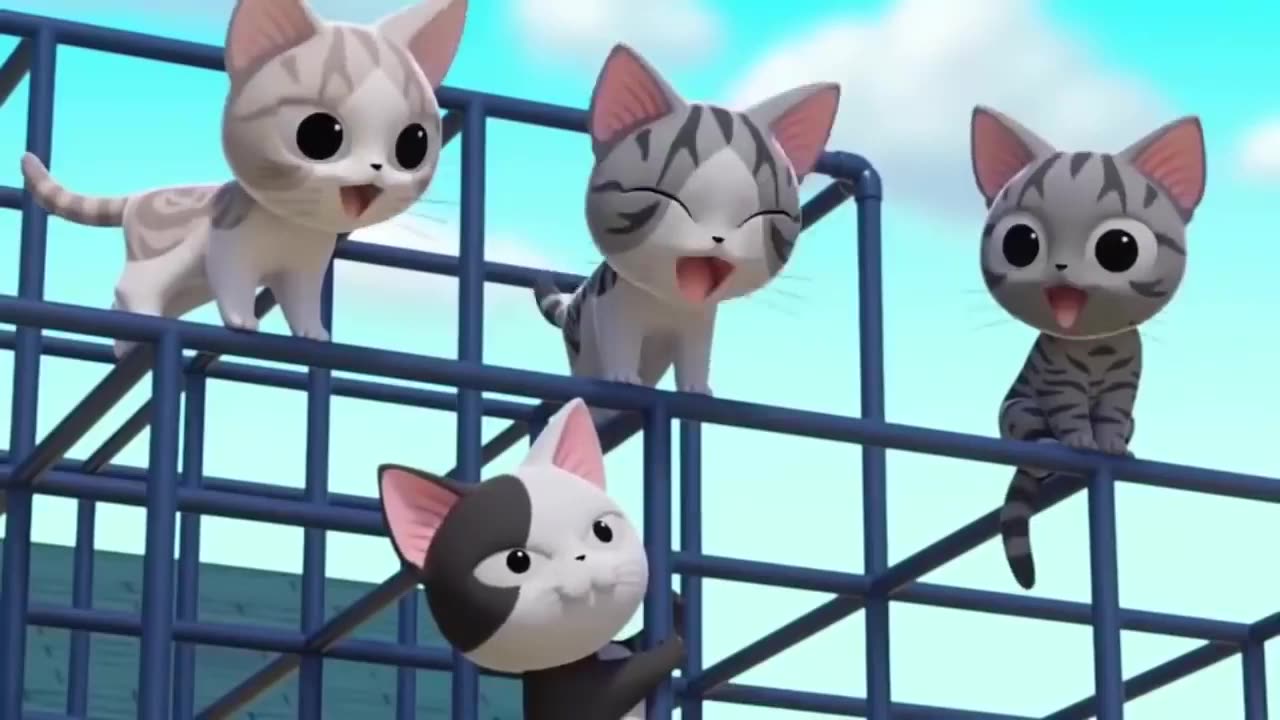 Cat play with friends