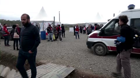 Father reunited with children after fleeing Karabakh