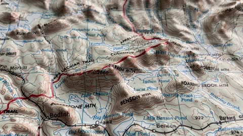 100 Mile Wilderness, Appalachian Trail (Relief Map)