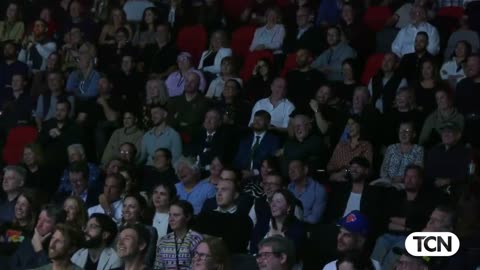 Tucker overseas post-debate