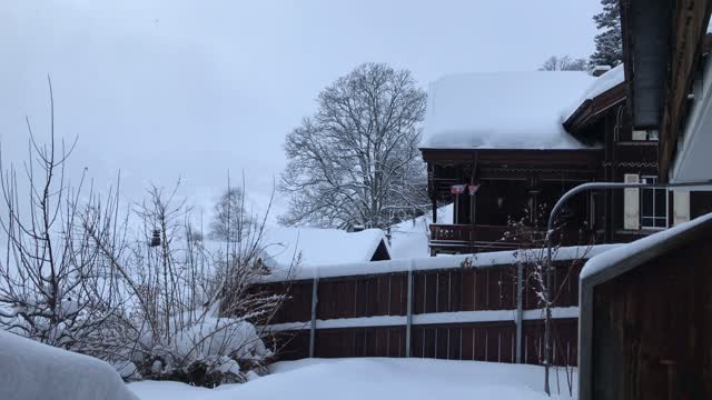 Snowy Swiss Hotel View