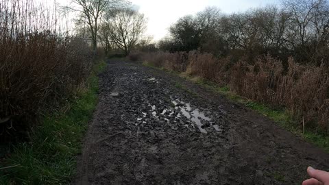 Speedlapse. Hiking on riverside path. GOPRO.