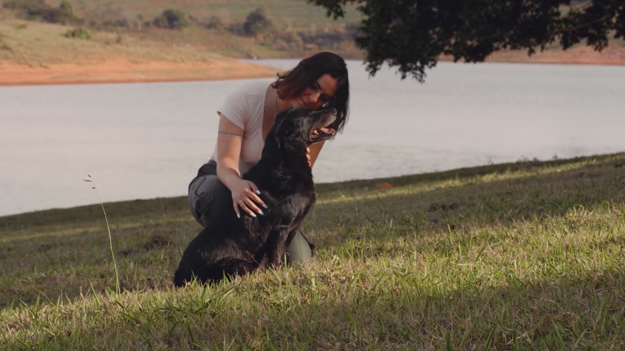 Girl Playing with Dog , wilddoc , wilddocumentary , stocksuk