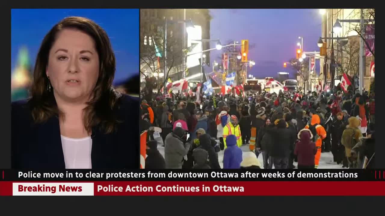 CBC says cops had nightsticks to defend themselves against protestors in Ottawa