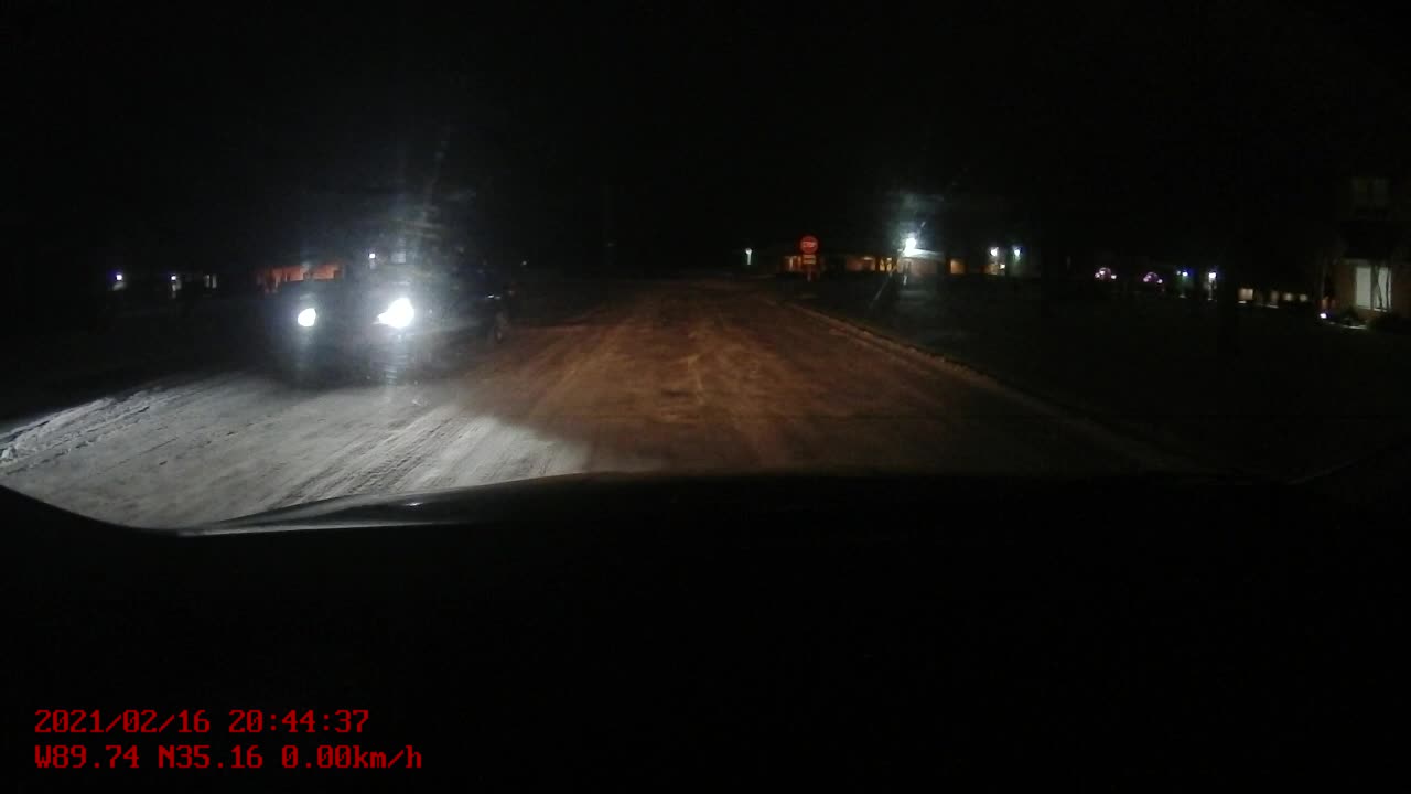 car skids in snow