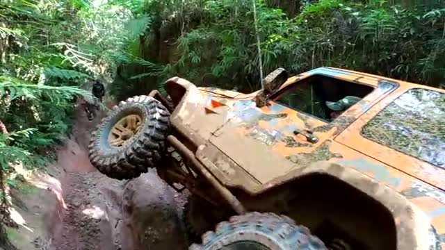 Jeep overturned