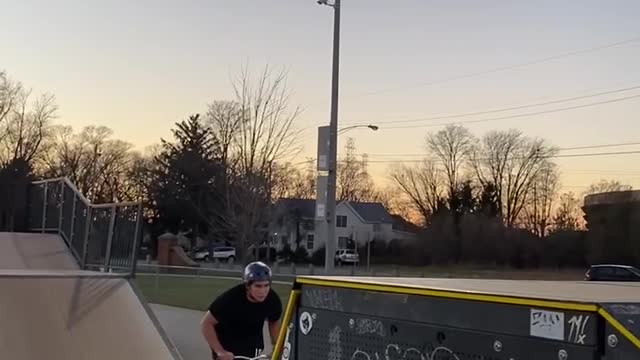 Landing a cool scooter trick