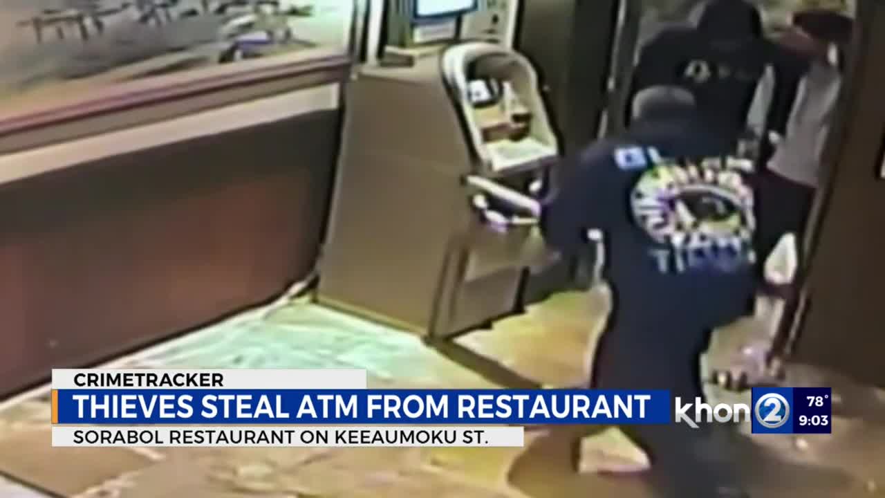 Honolulu police looking for 3 suspects caught on video stealing ATM using an ax, chains