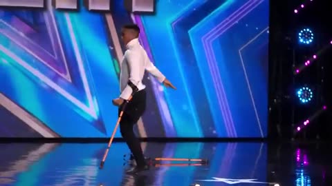 Amazing dancing by one-legged boy