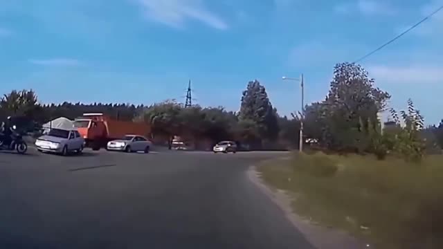 Terrifying Dash Cam Footage - Biker crashes into car and sent flying.