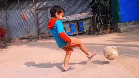 Football kick slow motion