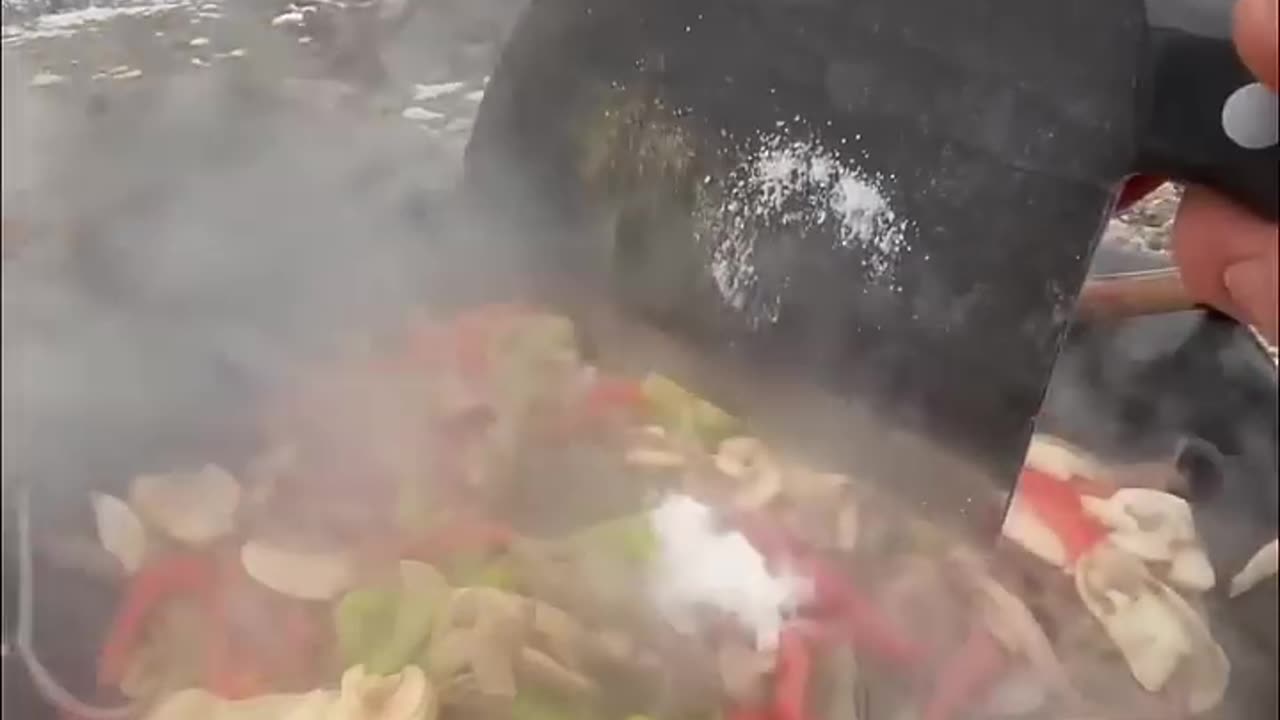Making Burger at the summit. 🍔 🗻