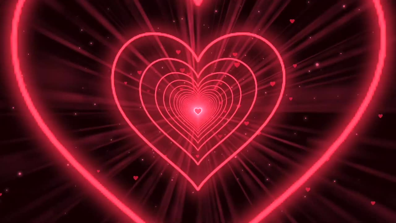 317. Heart Tunnel❤️Heart Background Neon Heart