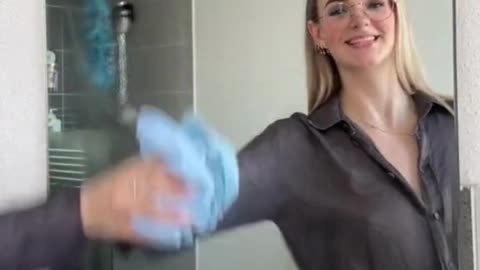 Rate her cleaning skills !