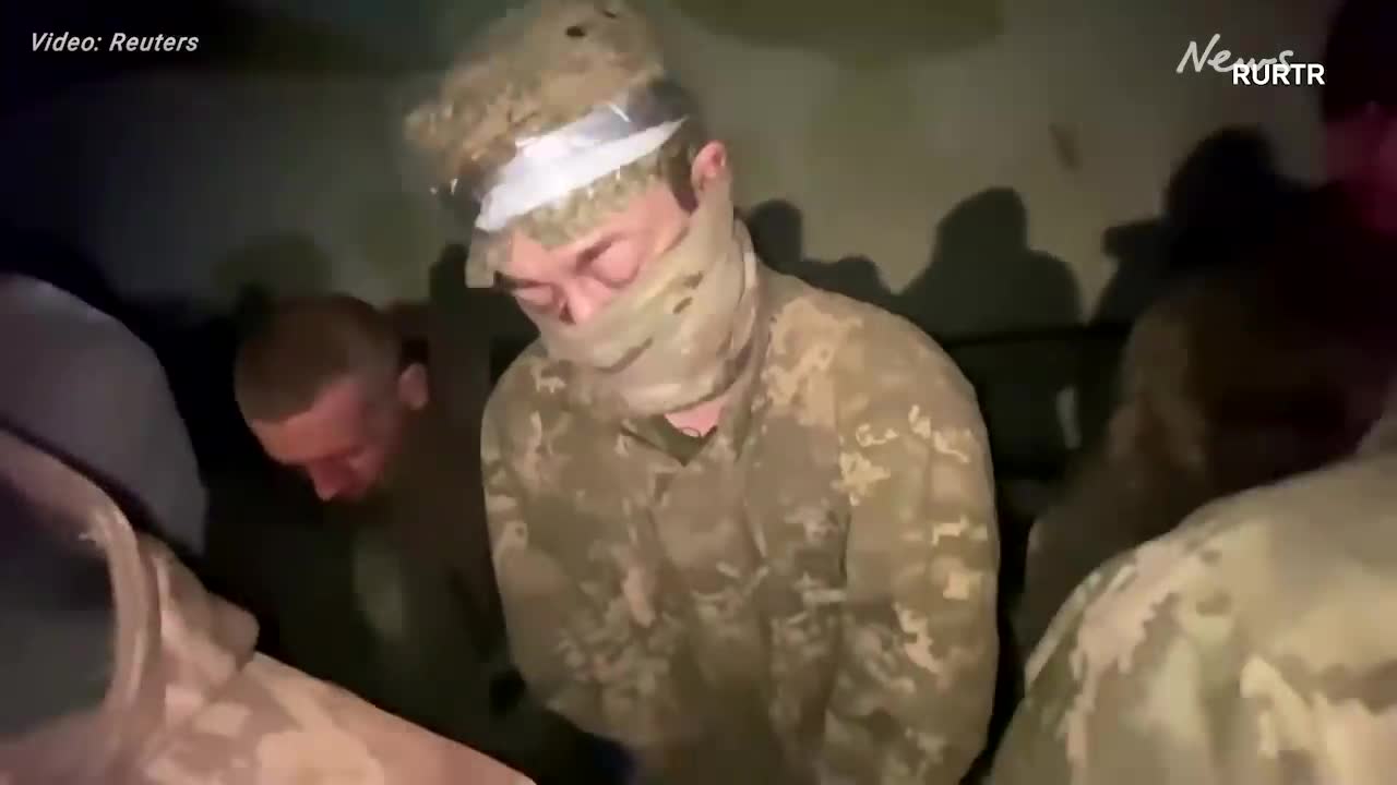 Video released by Russia appears to show Ukrainian marines surrendering