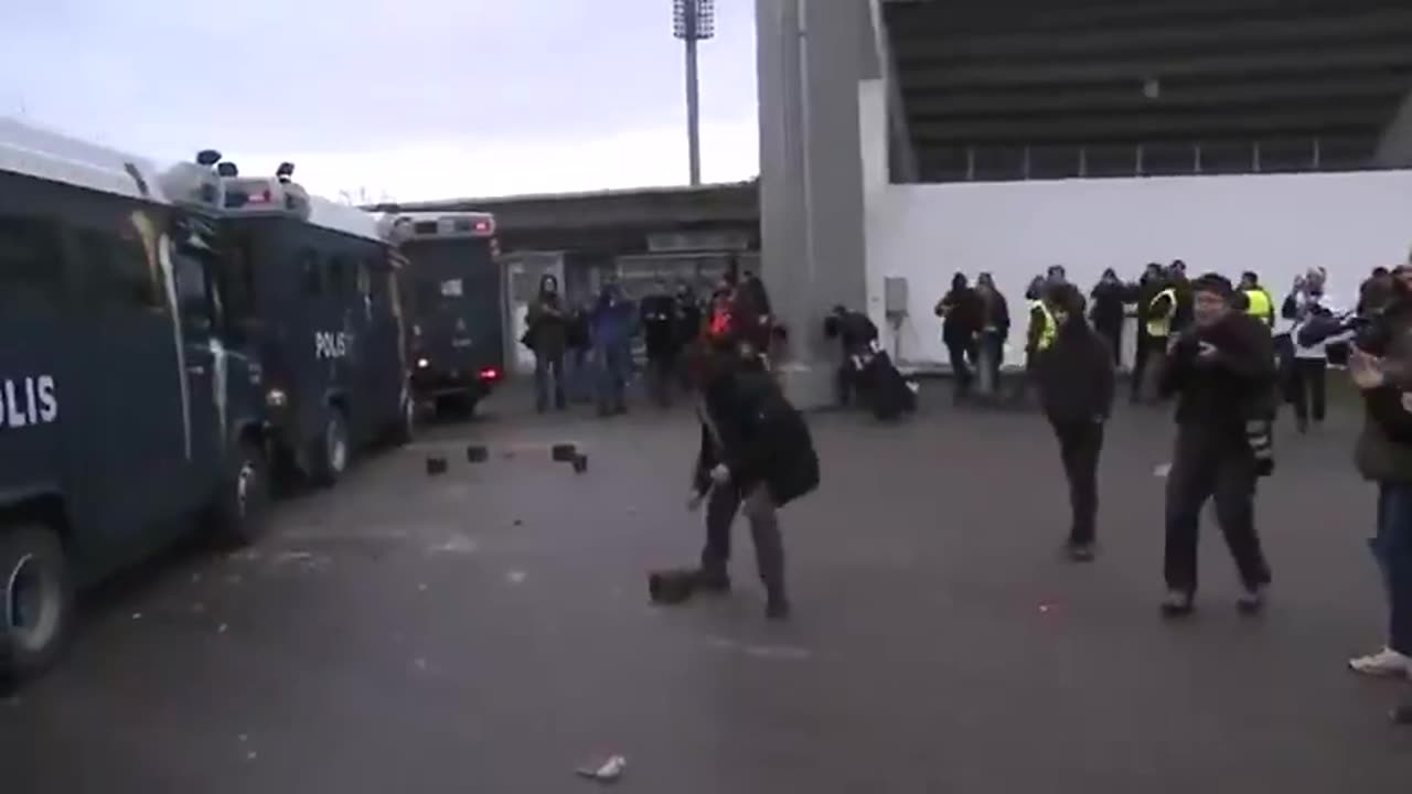 Meanwhile in Sweden Groups of Immigrants are rampaging through Cities Clashing with Police.mp4