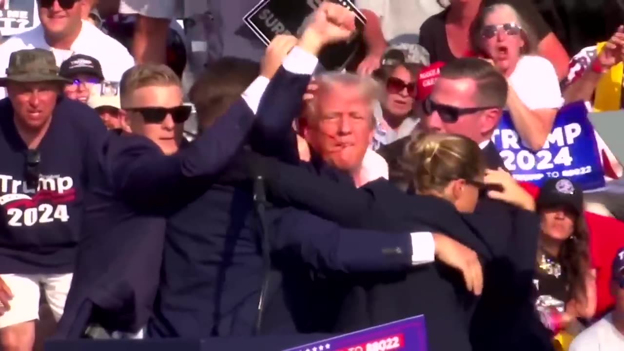 The moment Trump was shot in right ear at rally