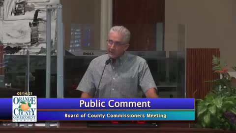 Orange County Florida Doctor testifies at Orange County Commissioners meeting.