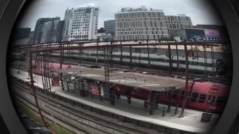 Euro Train Traveling in Copenhagen Denmark