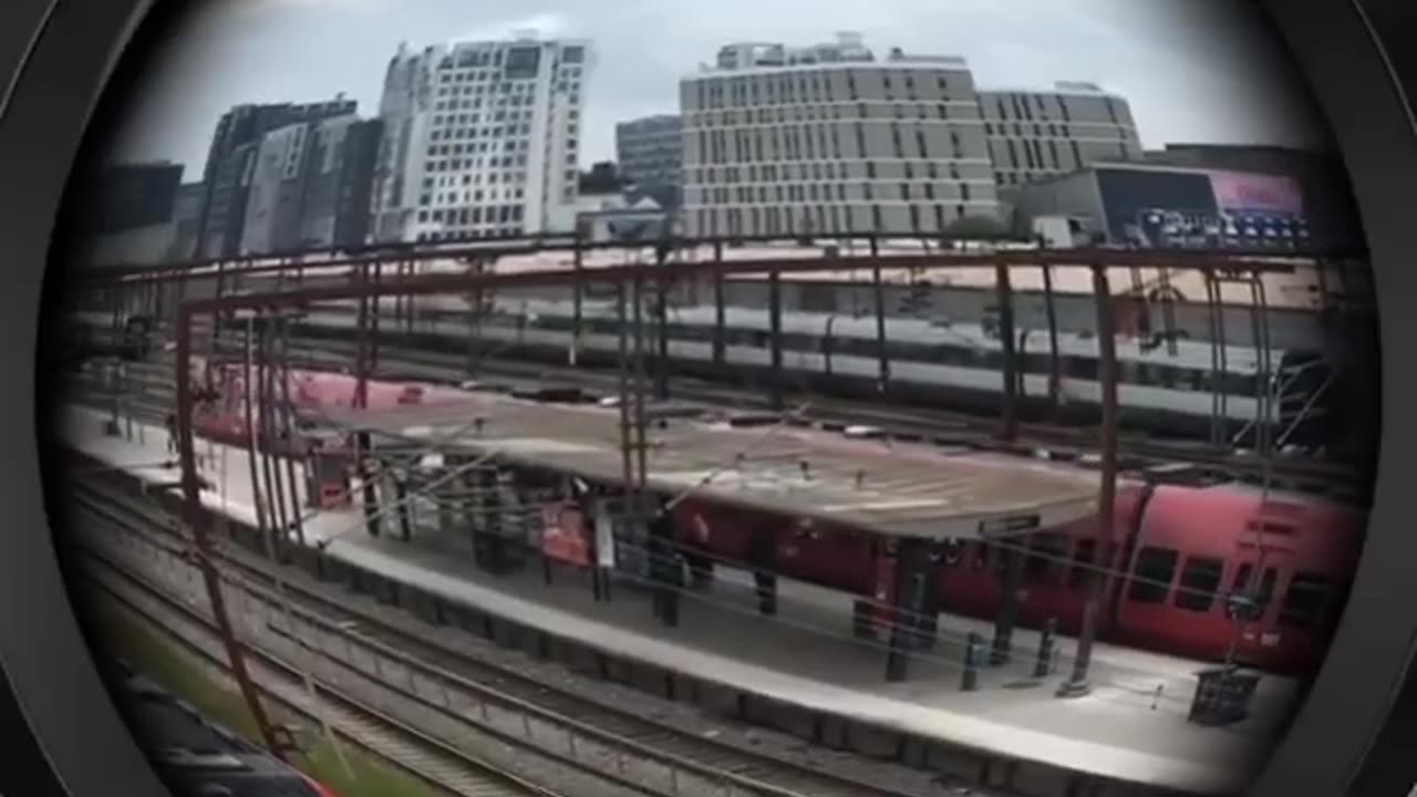 Euro Train Traveling in Copenhagen Denmark