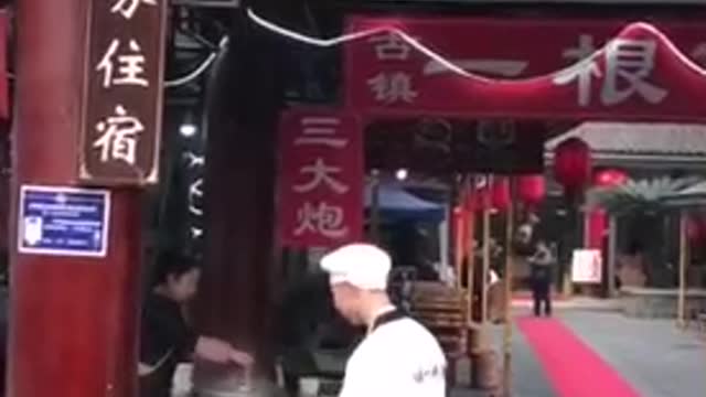 He has his style in making noodles