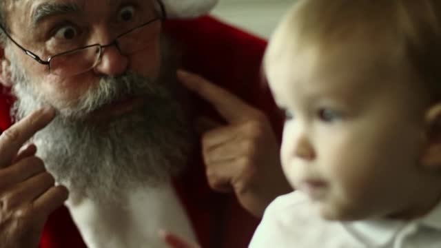 cute baby with santa claus