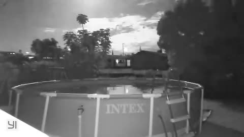 Security Camera Captures Meteor Lighting Up Sky