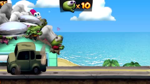 Playing a match with the hat unlocked in the Zombie Tsunami (COOK CAP) game.