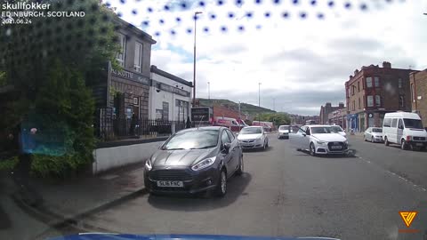 police chase car crash hit n run 2021.06.24 — EDINBURGH, SCOTLAND