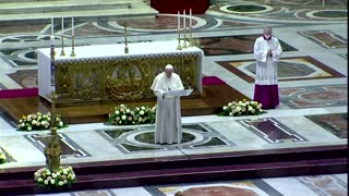 Pope Francis conducts a slimmer Easter Mass