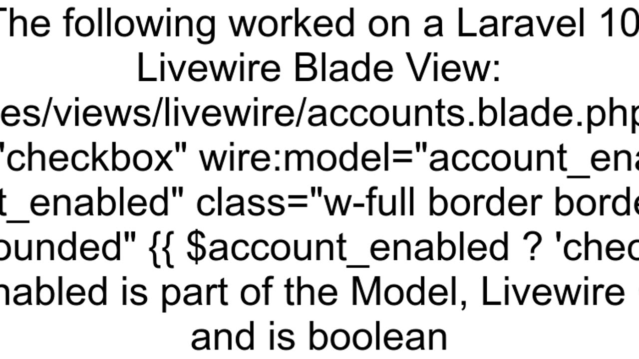 Laravel Livewire isn39t applying quotcheckedquot property in form checkbox